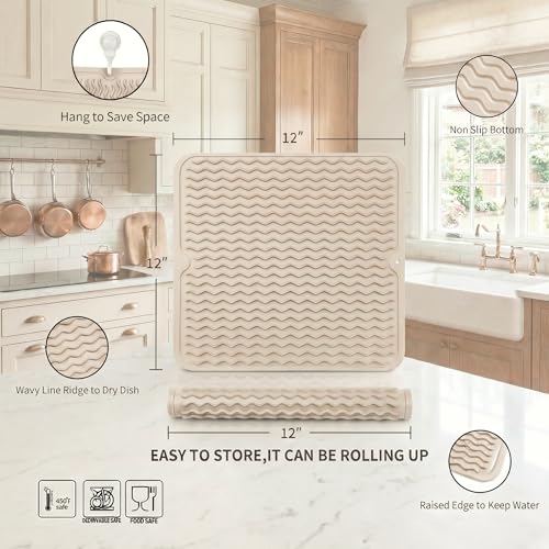 Silicone Dish Drying Mat for Multiple Usage