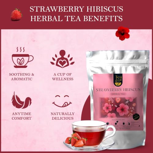 Strawberry Hibiscus Herbal Tea Loose Leaf 100gm (3.53 Ounce)