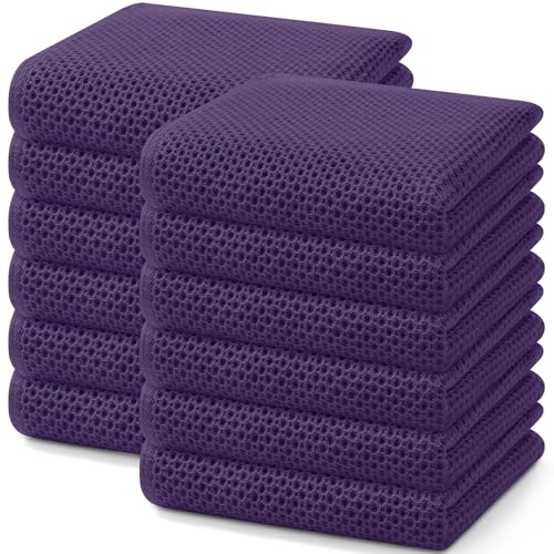100% Cotton Waffle Weave Kitchen Dish Towels 12 (12 Count)