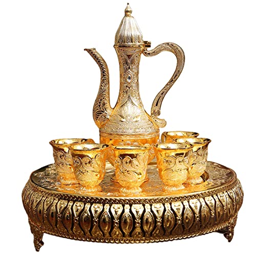 Turkish Tea Coffee Cup and Pot Set Including Teapot