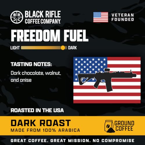 Black Rifle Coffee Dark Roast Ground Coffee Freedom Fuel 12 oz (12 Ounce)