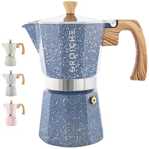 Milano Stovetop Espresso Maker Moka Pot 9espresso Cup 15.2oz Indigo (6 Count)