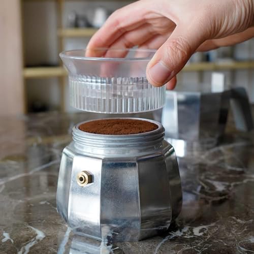 60mm Moka Pot Dosing Funnel & Distributor for 6 Cup Moka Pot