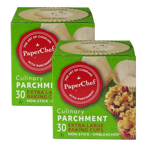 XL Parchment Baking Cups Nonstick Easy Release 30 Count 2 Pack (60 Count)
