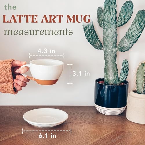 Ceramic Latte Art Mug With Saucer