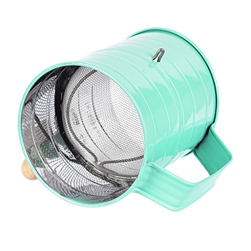 Stainless Steel Baking Hand Crank Flour Sifter with 2 Wire Agitator 3 Cup