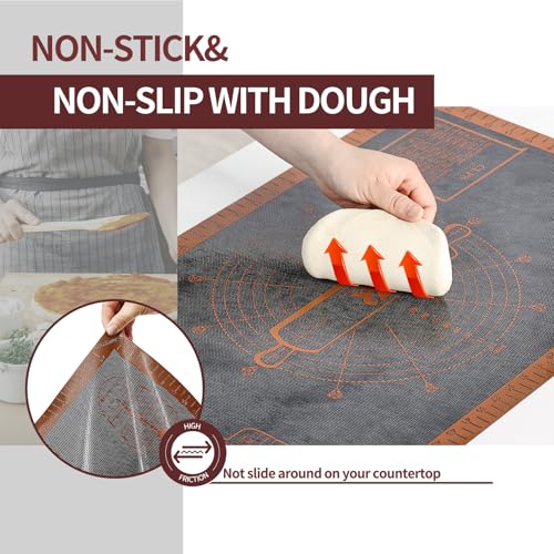 Silicone Pastry Mat Extra Large with Measurements 26''x16'' for Reusable