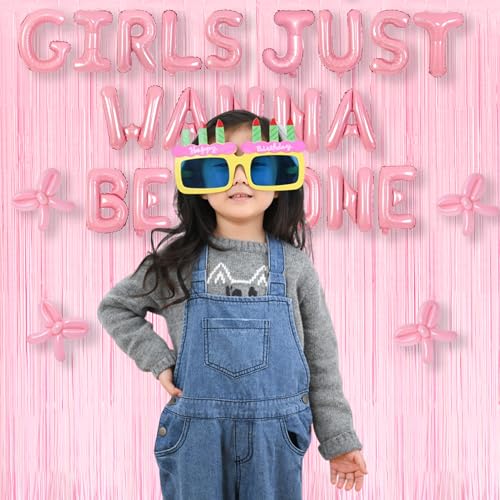 Pink Fringe Curtains Backdrop (2 Count)