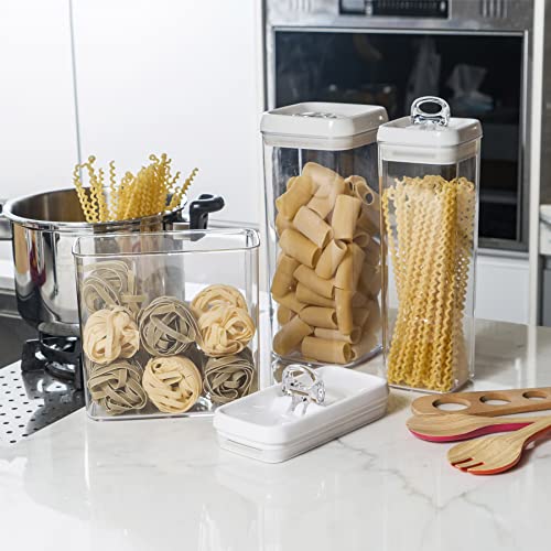 Flip Tite TALL Storage Container with Lid 4" Air Tight Easy Open Ring Top (3 Count)