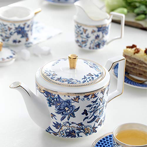 Utility 11 Pieces Tea Sets for Adults Tea Cup and Saucer Gift Set Bone China Tea Sets Wedding Tea Service Ceramic Coffee Cups Set Tea Cup and Saucers Teapots