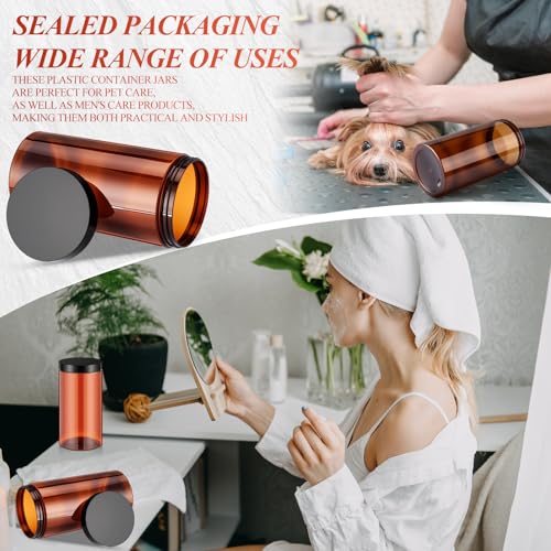 4 Pcs Plastic Jars Wide Mouth with Lids (4 Count)