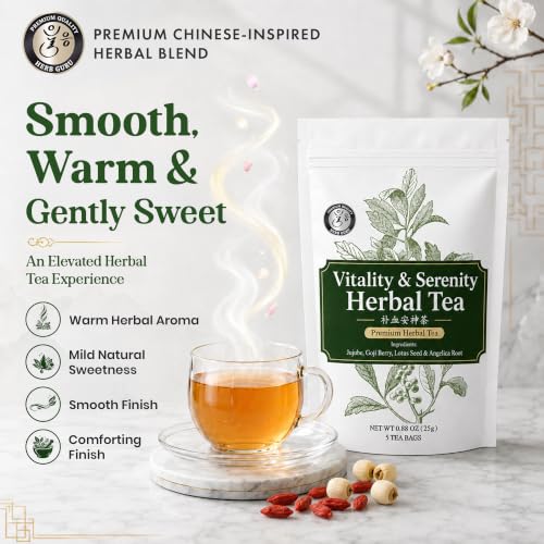 Calm Energy & Daily Balance Traditional Chinese Herbal Tea for Modern Wellness (5 Count)
