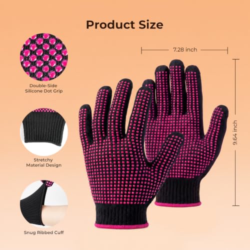 Heat Resistant Gloves for Sublimation 2Pcs with Silicone Bumps