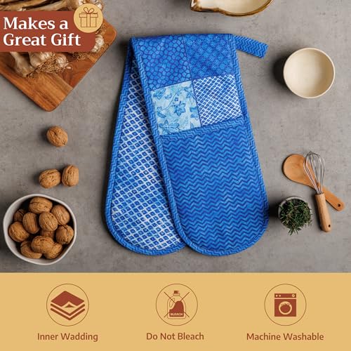 Double Oven Mitts 100% Cotton Double Oven Glove