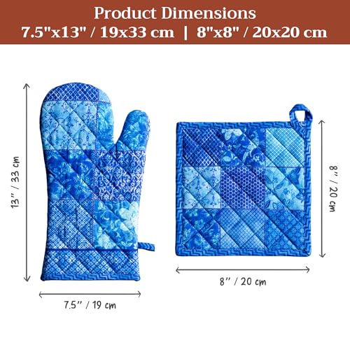 100% Cotton Oven Mitt & Pot Holder Set (2 Count)