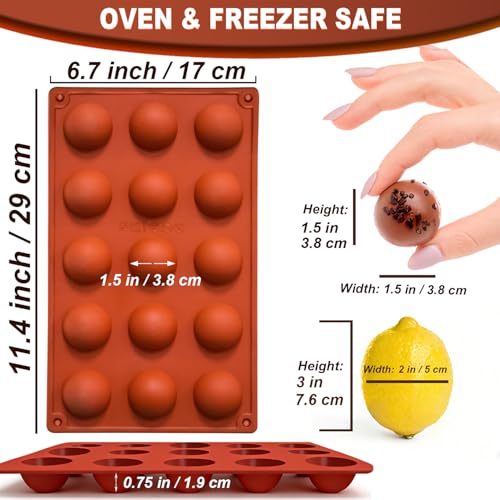 Small 15 Cavity Semi Sphere Silicone Molds Non (81 Count)