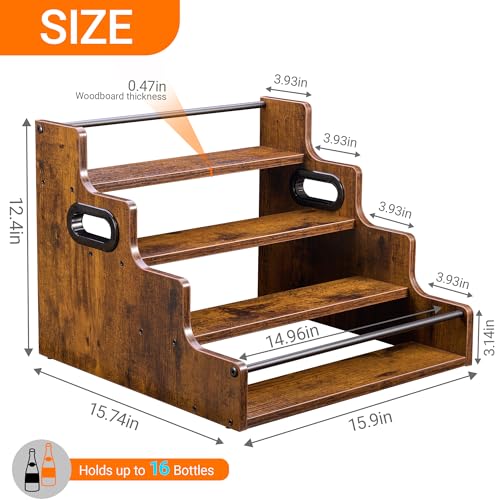 4 Tier Liquor Bottle Display Shelf