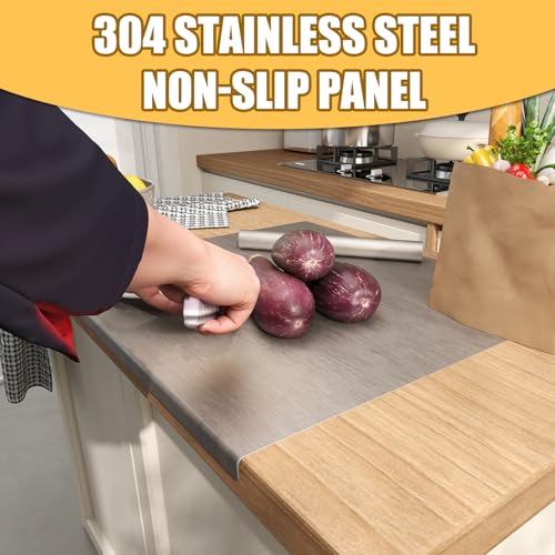 Stainless Steel Cutting Board with Lip Chopping Board 35.4"Lx19.7"W