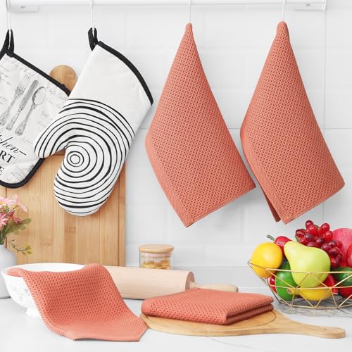 100% Cotton Waffle Weave Kitchen Dish Cloths 6 (6 Count)
