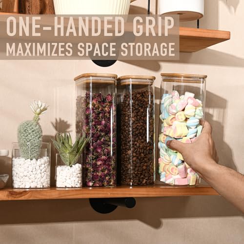 64oz 2Qt Rectangle Glass Storage Containers with Lids 4 (4 Count)