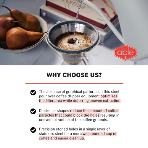 Able KONE Reusable Stainless Steel Coffee Filter Compatible with Chemex