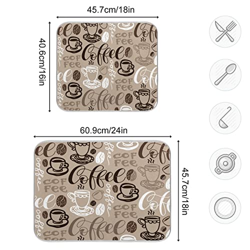 Brown Coffee Dish Drying Mat
