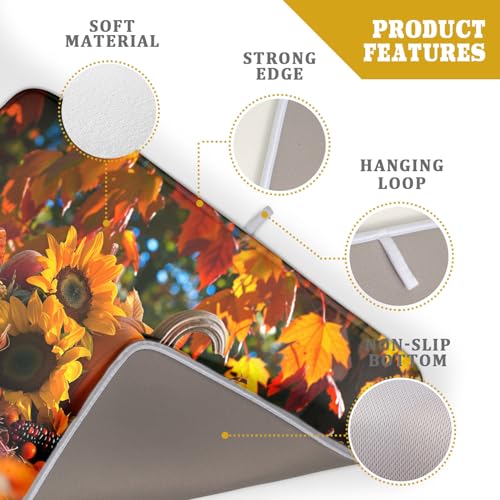 Fall Harvest Pumpkin Dish Drying Mat for Kitchen Counter