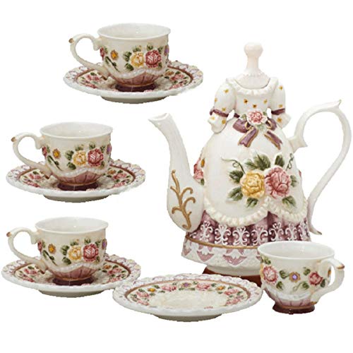 Utility Porcelain Tea Sets Tea Set for Adults Coffee Cup and Saucer Afternoon Tea Set British Royal Tea Set for Wome Wedding Gift Teapots