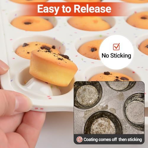 Silicone Mini Muffin Pan with Metal Reinforced Frame