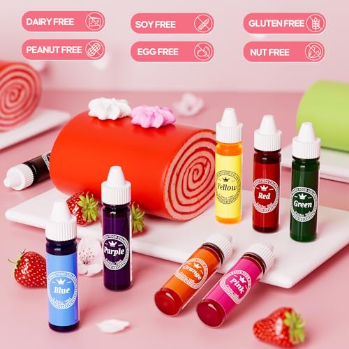 Oil Based Food Coloring for Chocolate 8 Colors .35 Fl Oz Bottles Food Grade Edible Dye for Baking Candy Melts (2.8 Fl Oz)