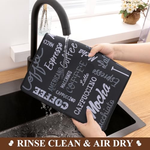 Coffee Mat 2 Pack 12x19 Inch Absorbent Non (2 Count)