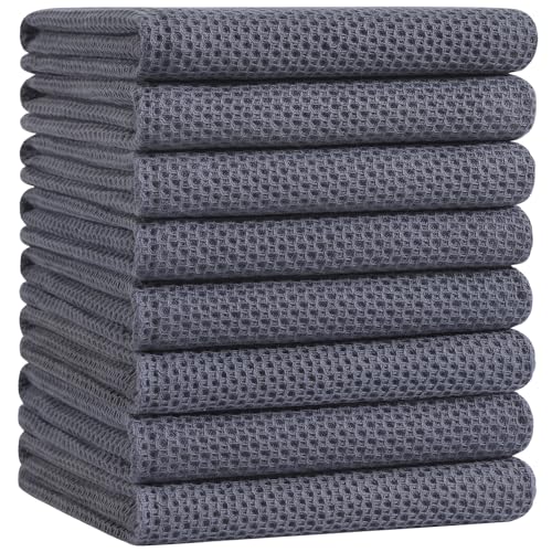 100% Cotton Oversized Waffle Weave Kitchen Towels 8 (8 Count)