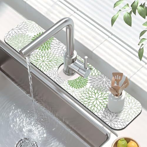 2PCS 12" x 20" Dish Drying Mat & 24" x 5.5" Sink Splash Guard (2 Count)