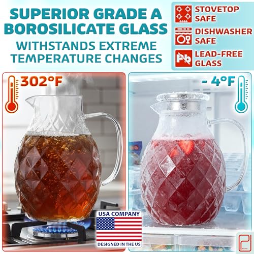Borosilicate Glass Pitcher with Lid & Spout