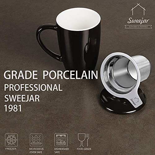 Sweejar Porcelain Tea Infuser Mug with Lid