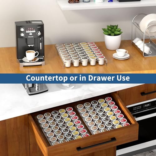 Acrylic K Cup Drawer Organizer Tray Pod Holder for 35 Coffee Capsules