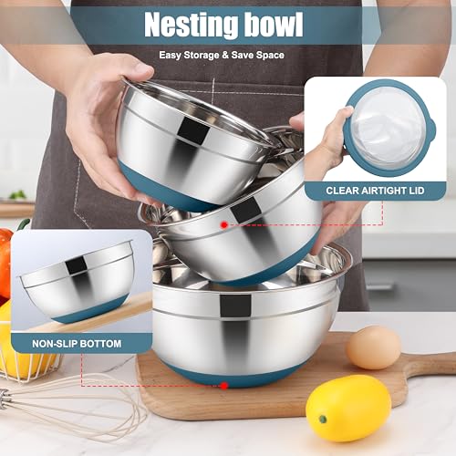 Stainless Steel Mixing Bowls with Lids & Colander (6 Count)