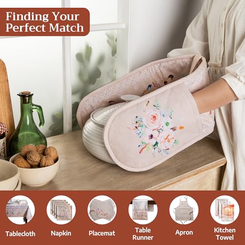 Double Oven Mitts 100% Cotton Double Oven Glove