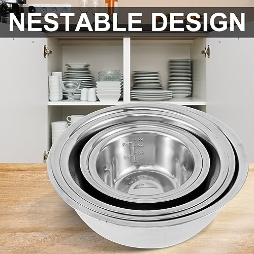 10 Pack Stainless Steel Nesting Mixing Bowl Set 5 Size (10 Count)