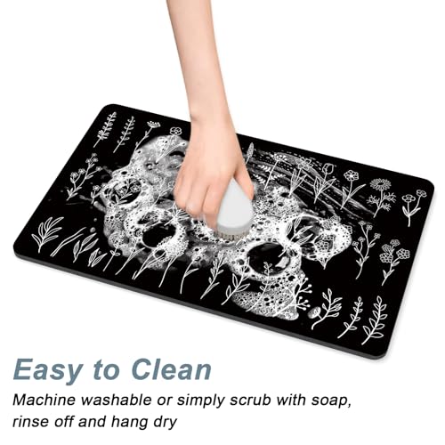Coffee Mat 12" x 19" Cute Coffee Bar Mats for Espresso Machine Station Accessories and Organizer