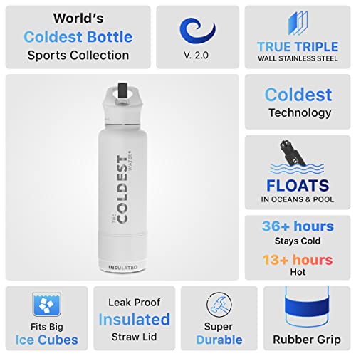 Coldest Insulated Water Bottle with Straw Lid