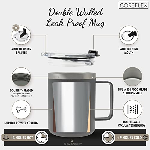 12 oz Insulated Coffee Mug with Handle & Lid