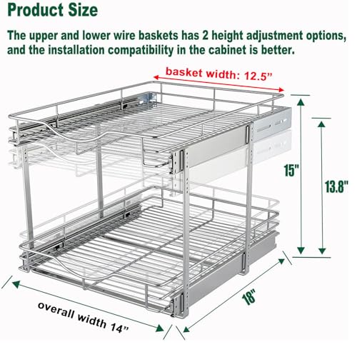 2 Tier Pull Out Cabinet Organizer