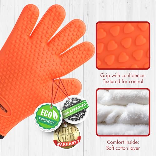 Silicone Griddle Grill Gloves Heat Resistant Oven Mitts