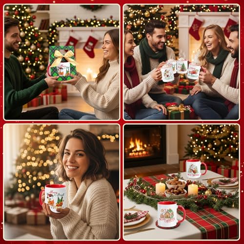 6 Sets Christmas Coffee Mugs with Mug Boxes 12 oz (6 Count)