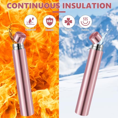 1 Pack Rose Gold Slim Stainless Steel Water Bottle 8.8 oz