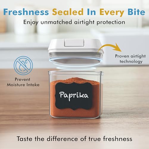 6PC (0.5L, 2.1 Cup, 17oz) Airtight Spice Storage Containers, 6 Spoons (6 Count)