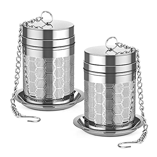 2 Pack 304 Steel Fine Mesh Tea Infusers for Loose Leaf Tea