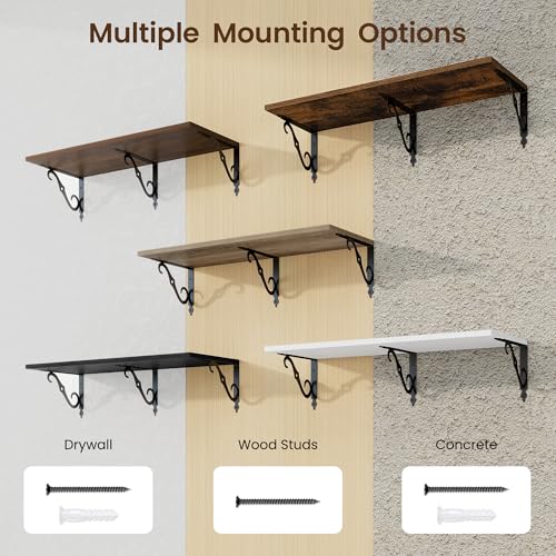 12 Inch Deep Floating Shelves for Wall (2 Count)