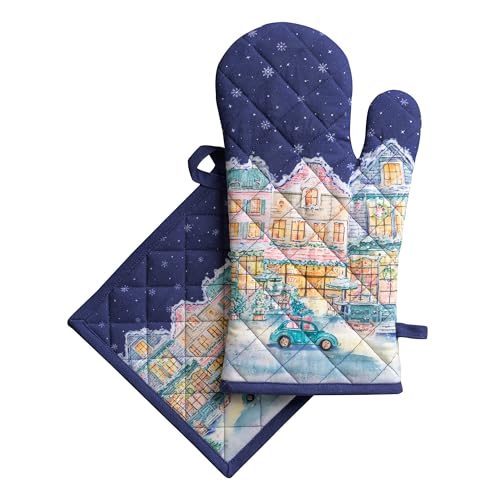 100% Cotton Oven Mitt & Pot Holder Set (2 Count)